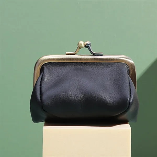 Vintage PU Leather Coin Purse with Metal Clasp