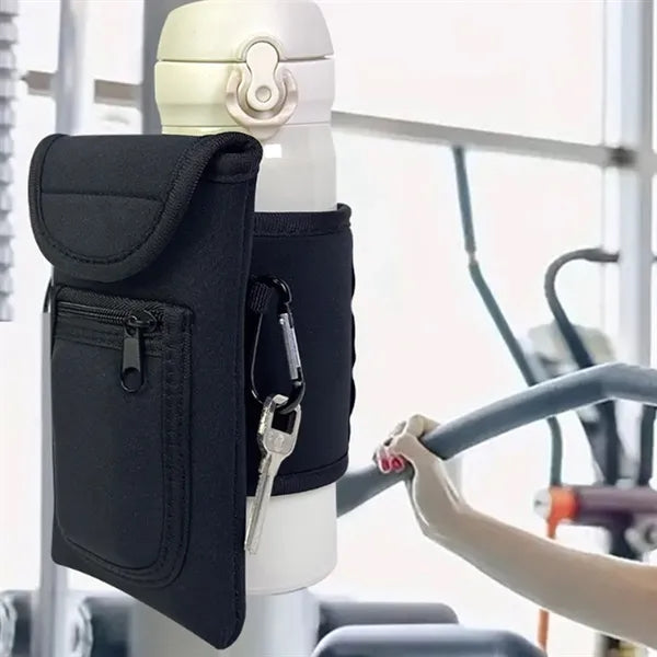 40Oz. Magnetic Neoprene Water Bottle Sleeve with Storage
