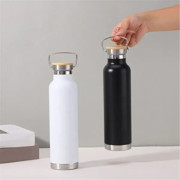 20 Oz Stainless Steel Sport Bamboo Lid Insulated Bottle