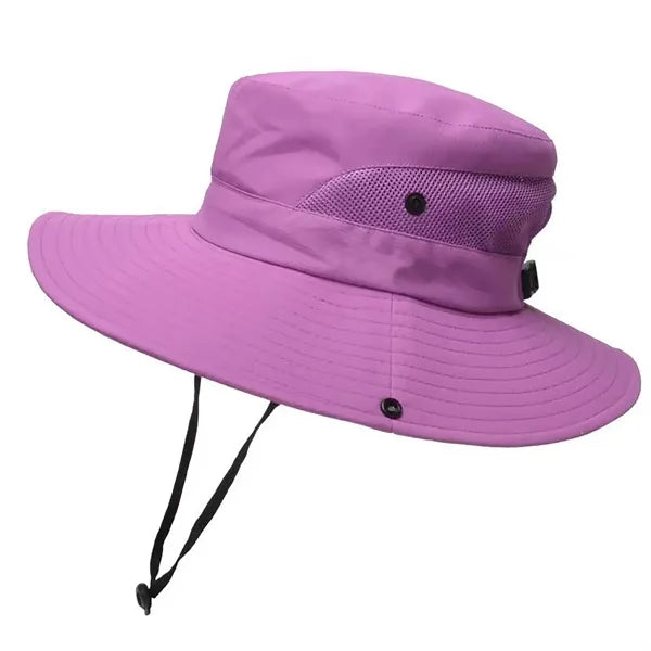 Foldable Mesh Wide Brim Women Bucket Hat