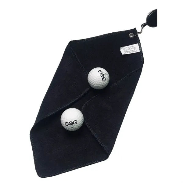 Soft Cotton Square Golf Towel With Stretchable Badge Reel