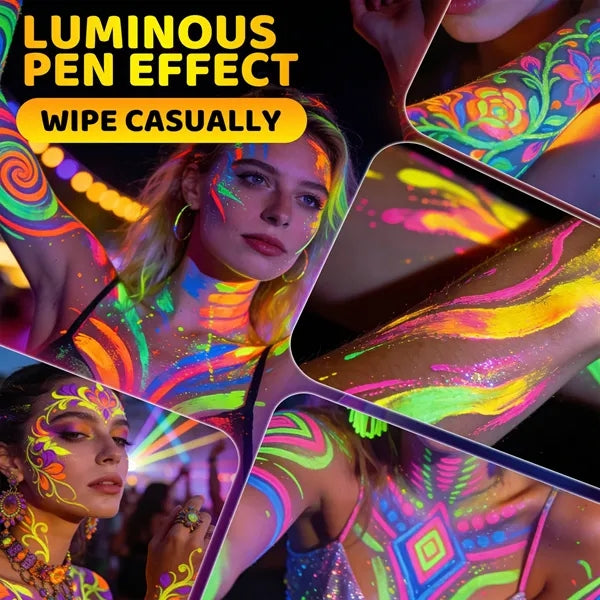 Bright Glowing UV Face Body Paint Markers Washable