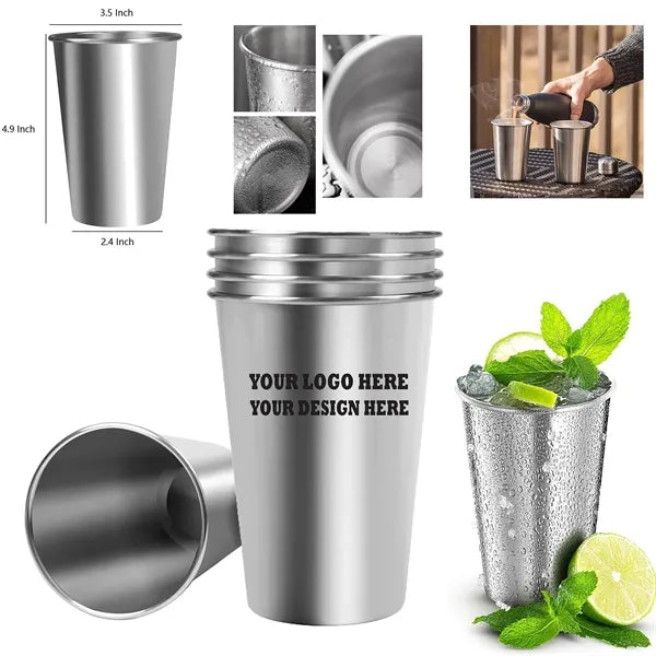 17 Oz Stainless Steel Pint Cups