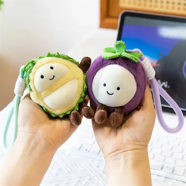 Fruit Plush Keychain with Lanyard