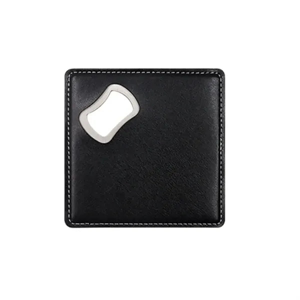 Premium Leather Coaster With Hidden Bottle Opener