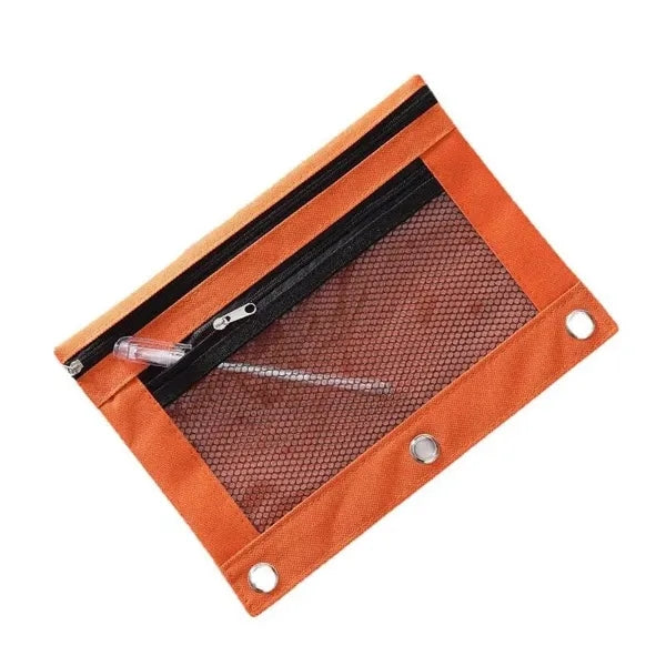 Large Cute Two ZIP File Pocket Document Bag Pencil Case