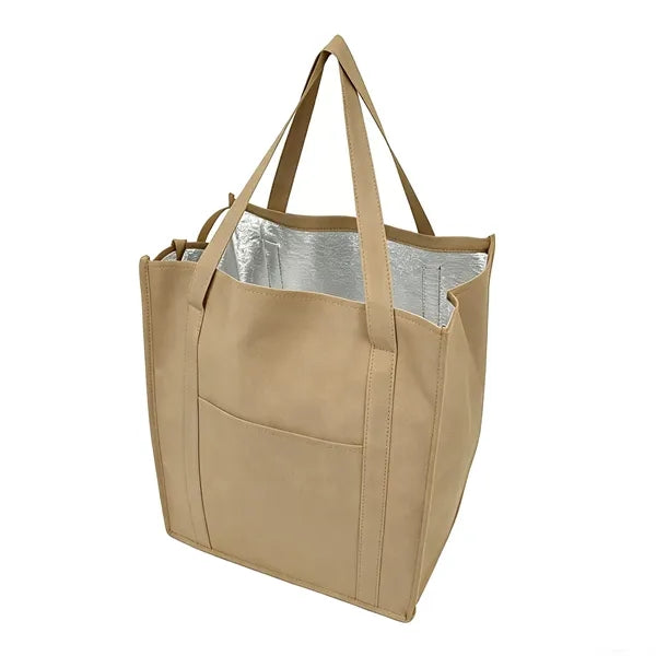 Non-Woven Insulated zipper Grocery Tote Bag