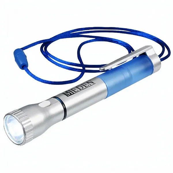 LED Pen Flashlight W/Ballpoint Lanyard