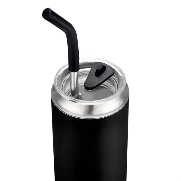 20oz. Stainless Steel Tumbler with Dual-Use Lid and Straw