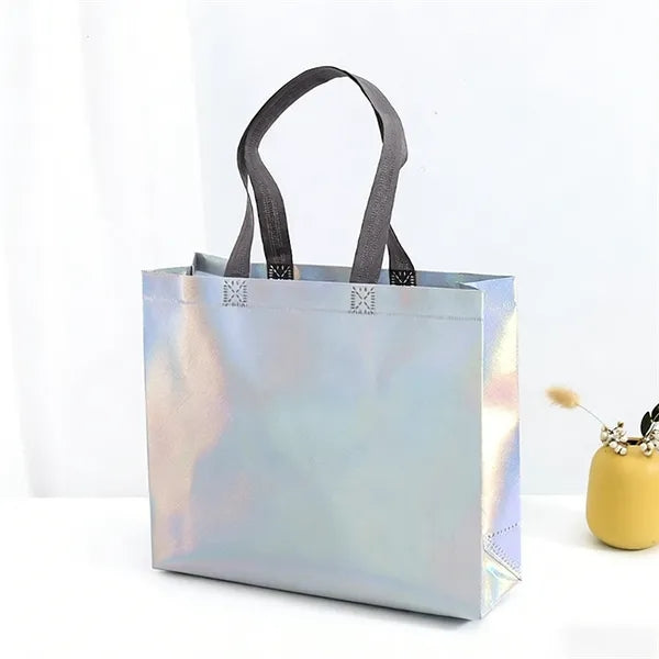 Tote Bag - 12.6 Inch Iridescent Laminated Non-Woven Shopping