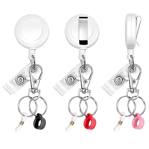 Easy Pull Badge Reel Silicone Clip Multifunctional Keychain