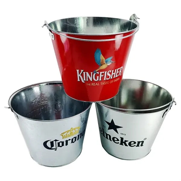 Galvanized Iron Ice Bucket with Opener, 5L