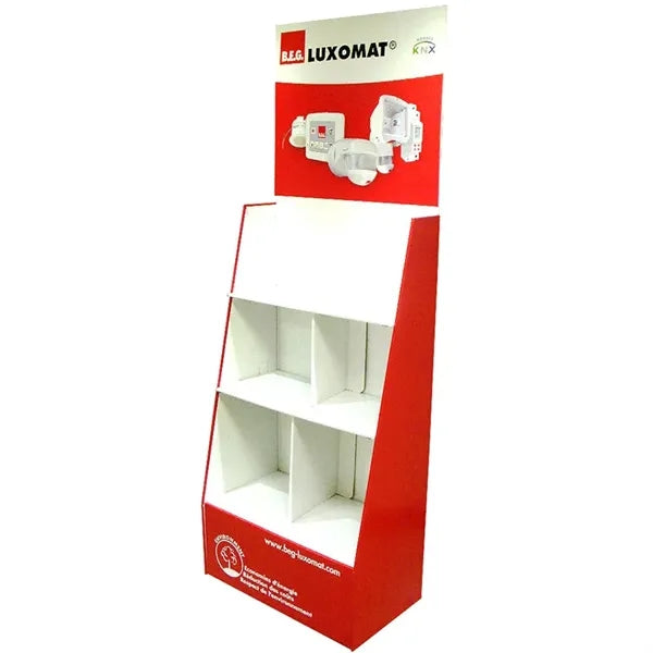 Eco-Friendly Tiered Corrugated Cardboard Floor Display Stand
