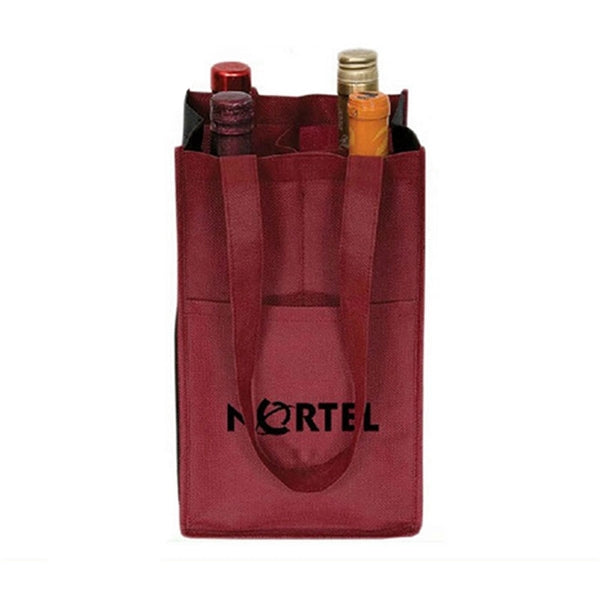 4 Wine Bottle Non-woven Tote Bag