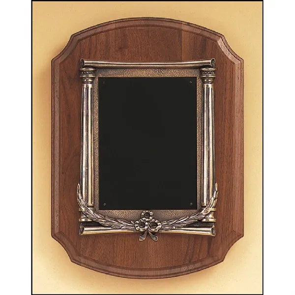 Walnut Plaque with an Antique Bronze Casting 11x15