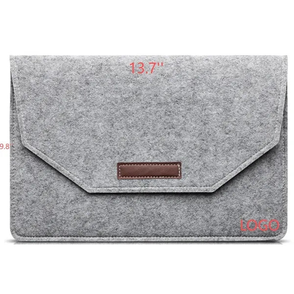 Minimalist Felt Laptop Sleeve Case with Flap Closure
