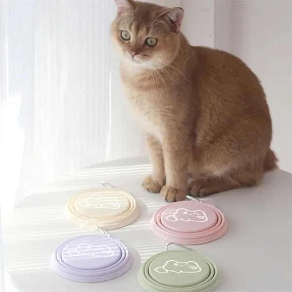 Pet Eco-Friendly Rounded Folding Outdoor Water Food Bowl