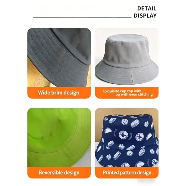 Classic Wide-Brim Cotton-Polyester Bucket Hat