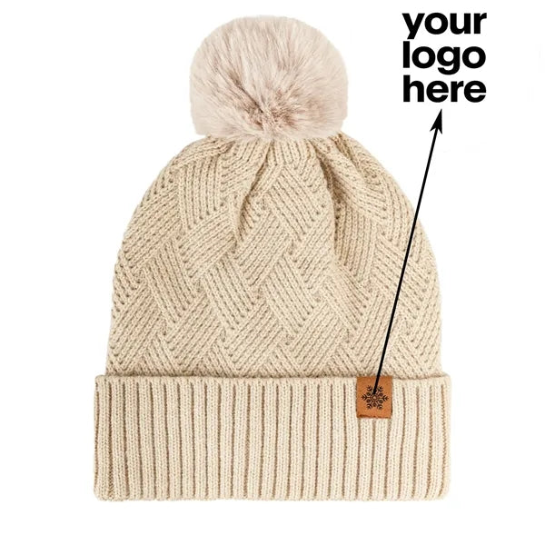 Long Knit Beanie w/Pom