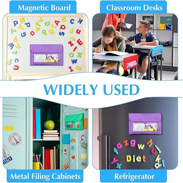 Magnetic storage bag for learning aids