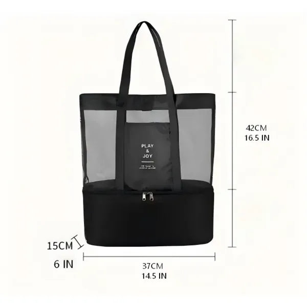 Beach Tote Bag with Cooler Compartment