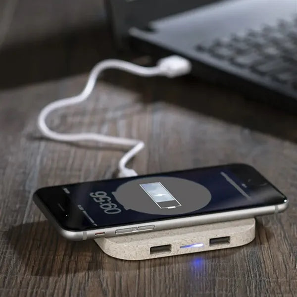 Biodegradable Wheat Straw Desktop Wireless Charger