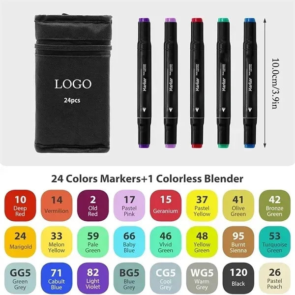 24-Piece Alcohol Art Markers Set