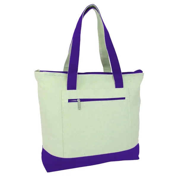 Canvas Boat Tote with Zipper Pocket