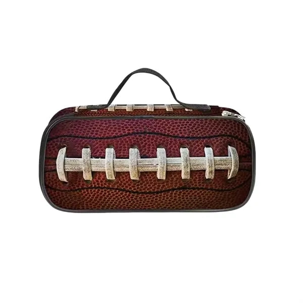 Football Multifunction Pen Container with Zipper