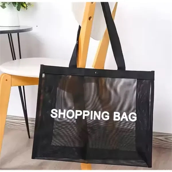 Nylon mesh beach shopping tote bag