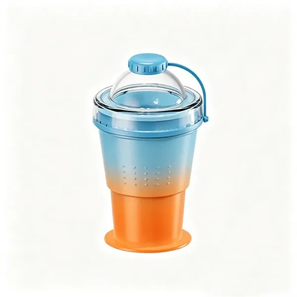 6.2"x3.6"Silicone Foldable Ice Ball Cup with Straw