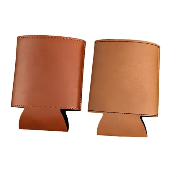 12oz Collapsible PU Leather Drink Bottle Sleeve Can Cooler