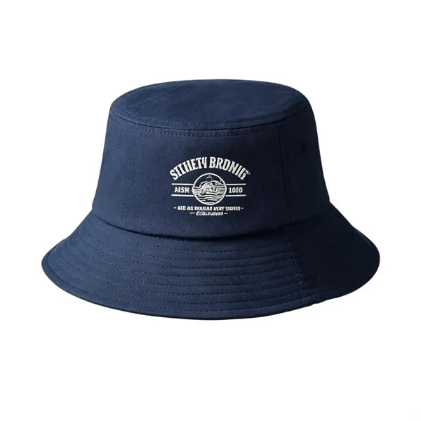 Solid Color Cotton Bucket Hat, Custom Logo Printed
