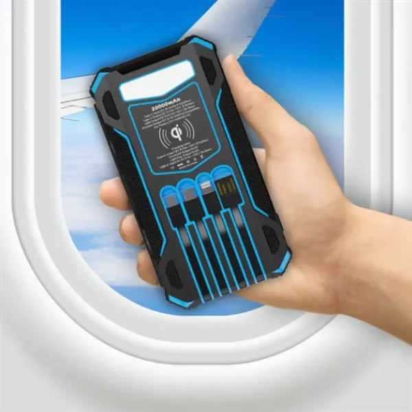 20000mAh Solar Power Bank with Wireless & LED Light