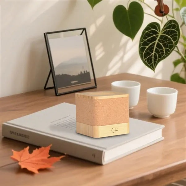 Wireless Square Bamboo & Cork Eco Friendly Portable Speaker