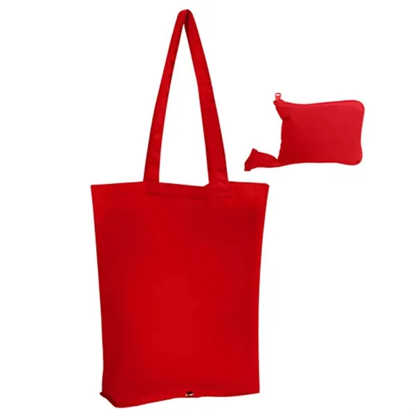 6oz Zipper Folding Canvas Tote Bag
