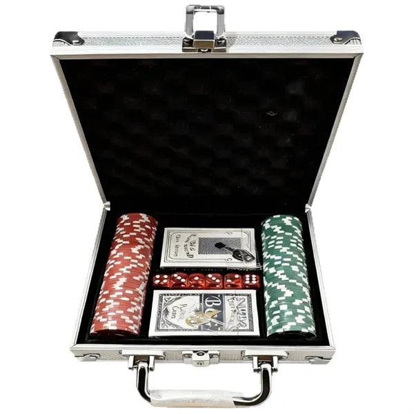 100 Piece Of Poker Chip Set With Aluminum Case