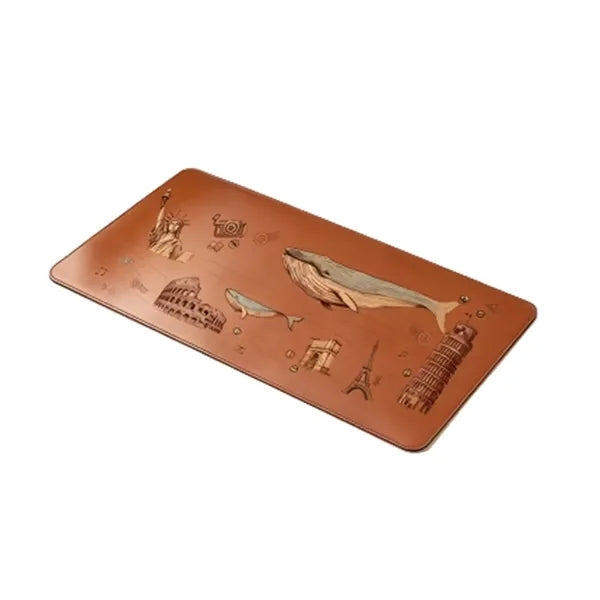 Logo PU Leather Desk Mat Waterproof Mouse Pad