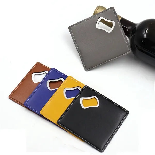 PU Leather Square Bottle Opener