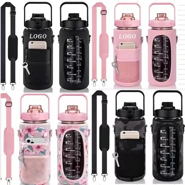 64OZ Water Bottle Cover with Strap Drink Sport Cup