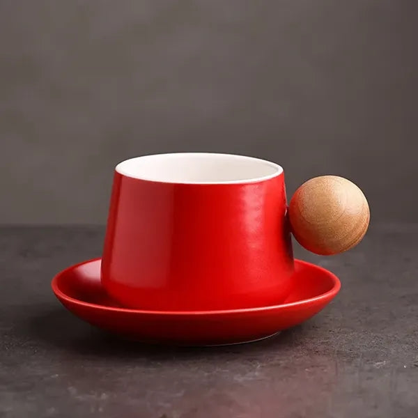 11oz Classic White Ceramic Mug with Matching Saucer