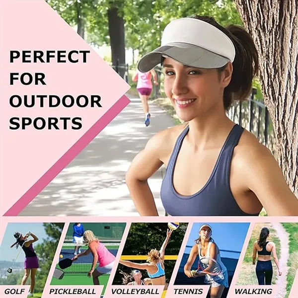 Adjustable Sports Sun Visor Hat with PVC brim
