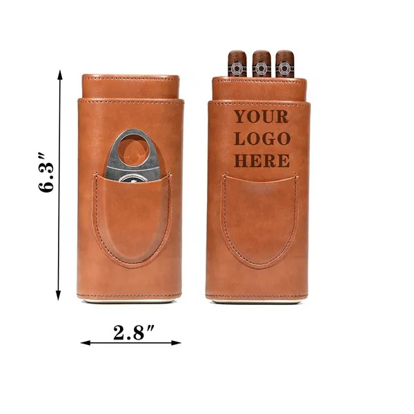 3-Pack Nickel-Edged PU Box With Complimentary Cigar Cu