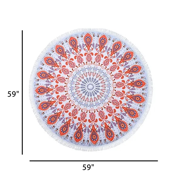 Round printed beach mat