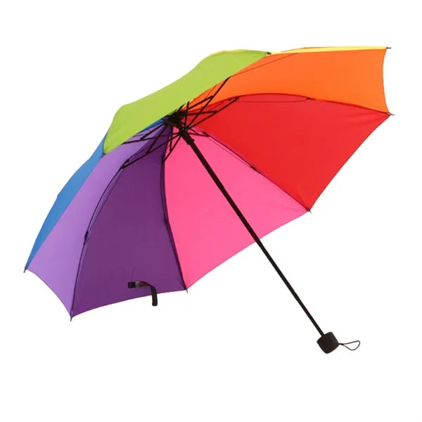 Creative Rainbow Tri Fold Sun Protection Umbrella