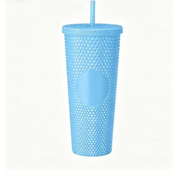 Large-Capacity Plastic Cup with Straw