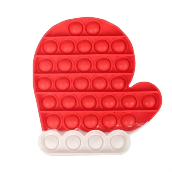 Santa Glove Pop It Fidget Toy - Optional Full-Color