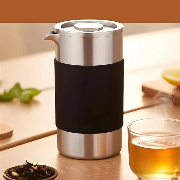 Stainless Steel Press Coffee & Tea Maker w/ Silicone Grip