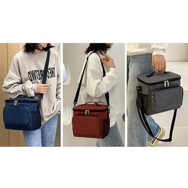 25L Oxford Fabric Insulated Cooler Bag with Shoulder Strap