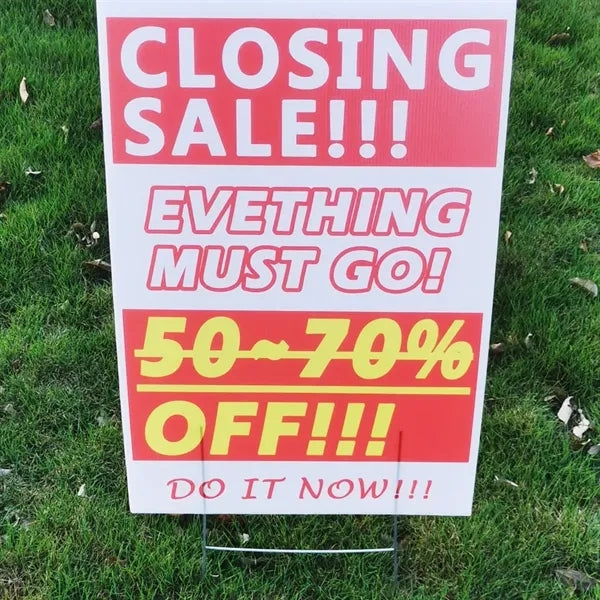 Large Corrugated Yard Sign - Full Color Printed